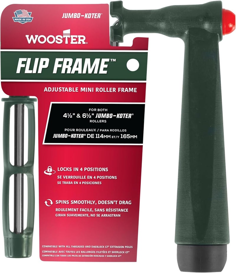 Wooster Brush RR323 Jumbo-Koter Flip Frame - Adjustable Mini Roller Frame for 4.5" & 6.5" Rollers - Image 1